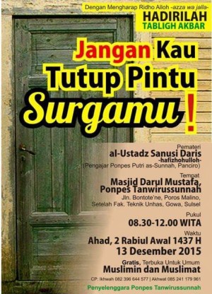 Jangan kau tutup pintu surgamu