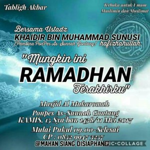 Mungkin ini ramadhan terakhirku