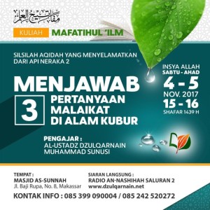 Menjawab 3 pertanyaan malaikan di alam kubur